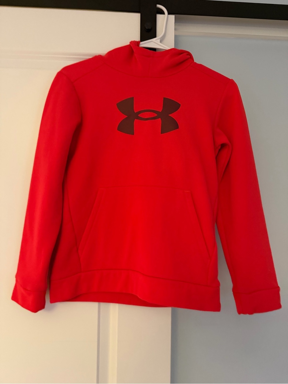 Under Armour Kids Red Hoodie with Black Logo